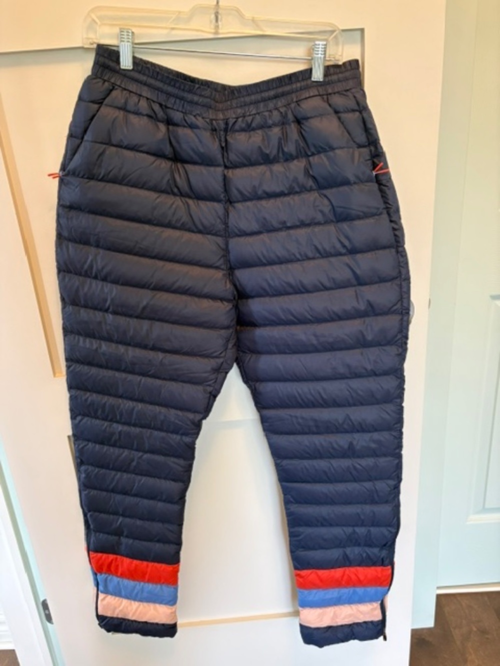 COTOPAXI Fuego 800-fill Women's sz S down pants Navy Stripes lightweight